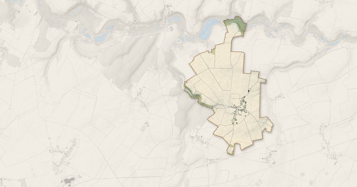 Portrait cartographique de Marquivillers : relief, eau, forêts, bâti et voies, calculés à partir des données de l'IGN