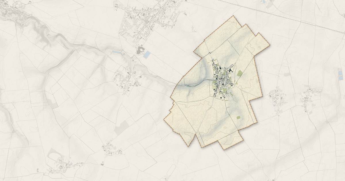 Portrait cartographique de Méharicourt : relief, eau, forêts, bâti et voies, calculés à partir des données de l'IGN
