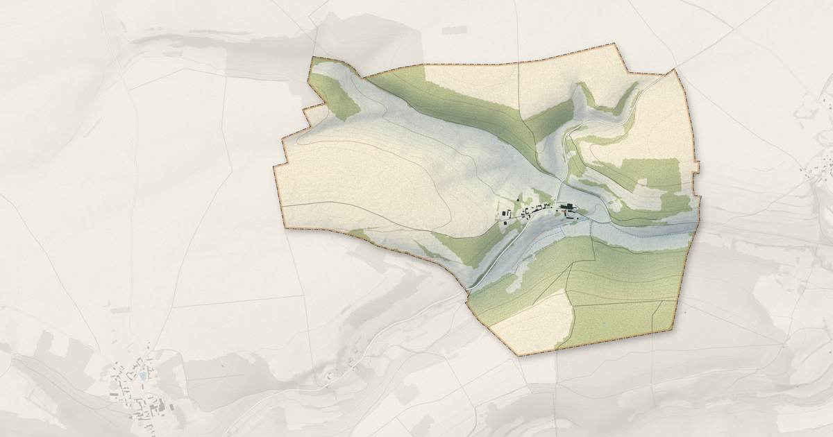 Portrait cartographique de Méréaucourt : relief, eau, forêts, bâti et voies, calculés à partir des données de l'IGN