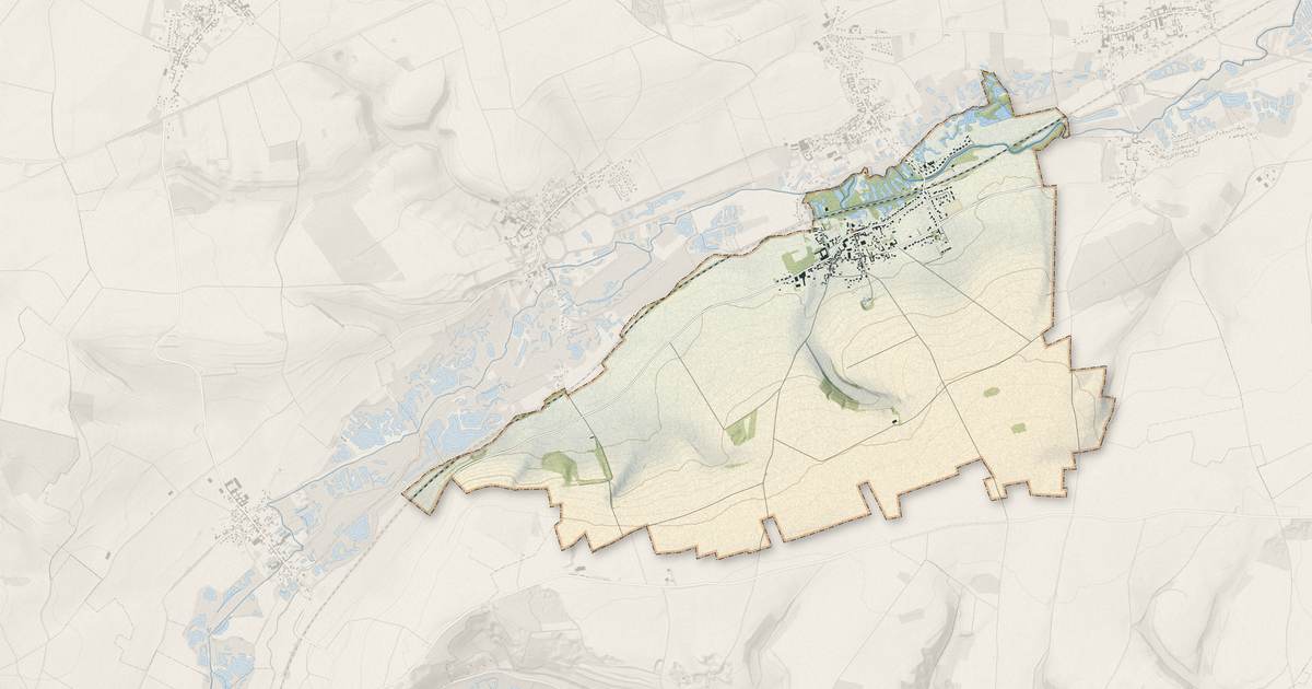 Portrait cartographique de Méricourt-l'Abbé : relief, eau, forêts, bâti et voies, calculés à partir des données de l'IGN