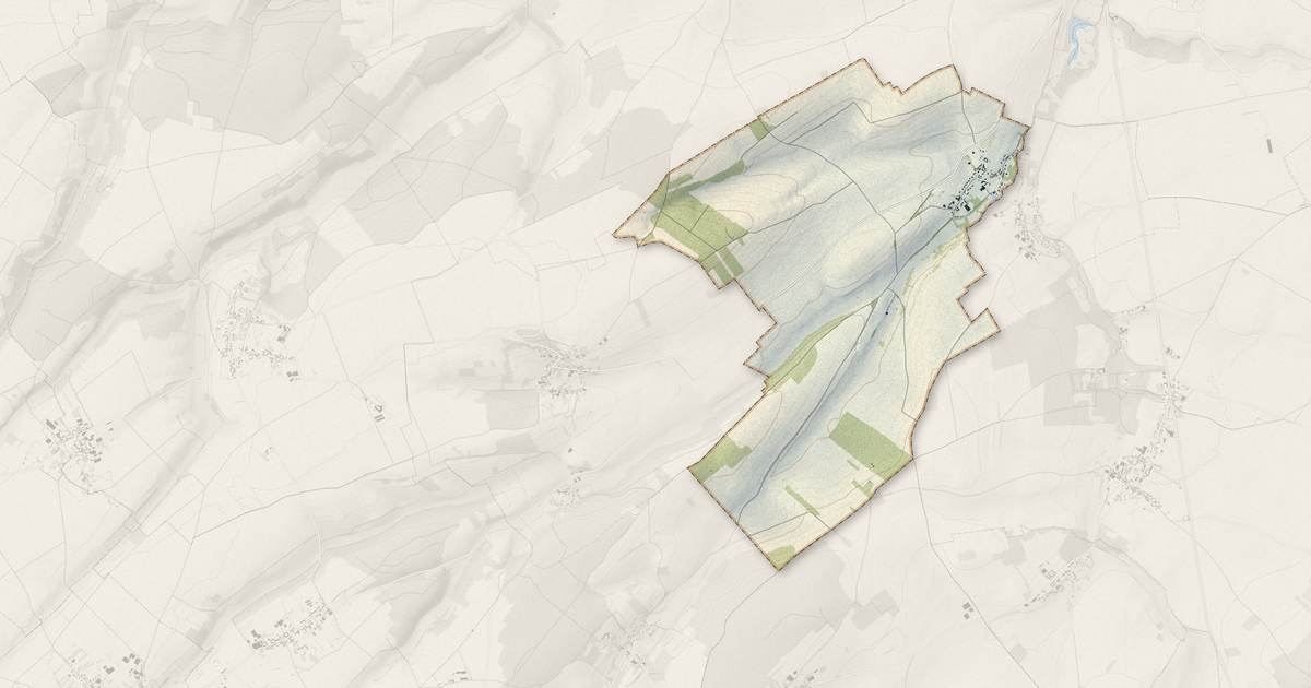 Portrait cartographique de Métigny : relief, eau, forêts, bâti et voies, calculés à partir des données de l'IGN
