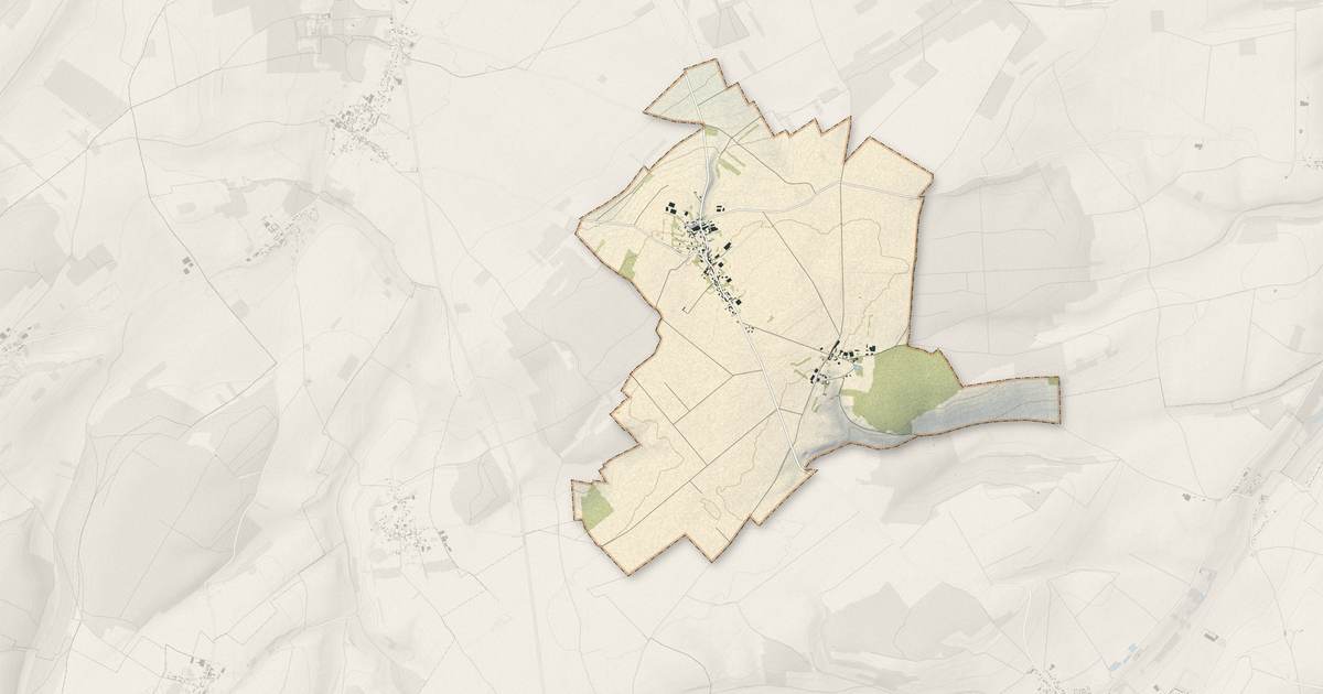 Portrait cartographique de Montagne-Fayel : relief, eau, forêts, bâti et voies, calculés à partir des données de l'IGN