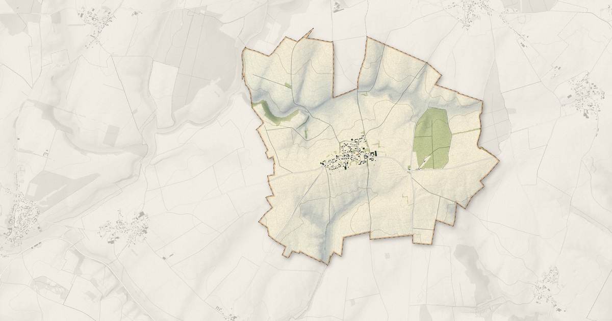 Portrait cartographique de Montauban-de-Picardie : relief, eau, forêts, bâti et voies, calculés à partir des données de l'IGN