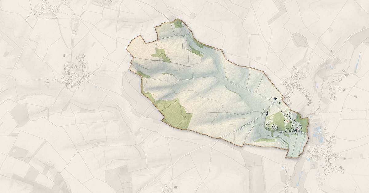 Portrait cartographique de Montigny-sur-l'Hallue : relief, eau, forêts, bâti et voies, calculés à partir des données de l'IGN