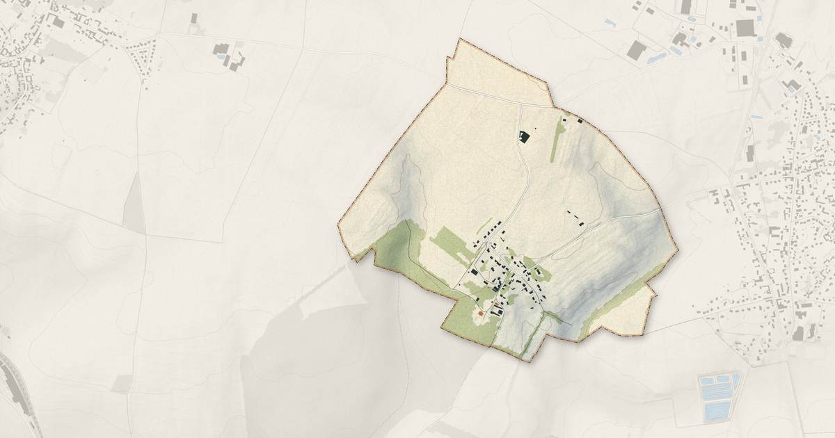 Portrait cartographique de Montonvillers : relief, eau, forêts, bâti et voies, calculés à partir des données de l'IGN