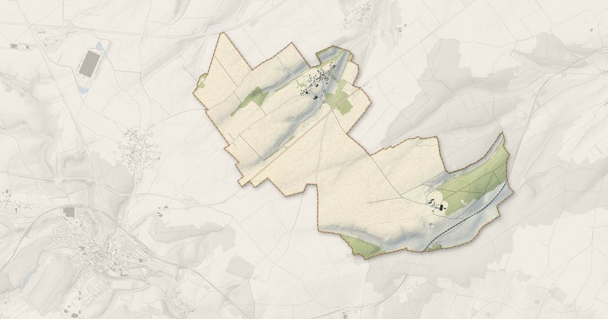 Portrait cartographique de Moyencourt-lès-Poix : relief, eau, forêts, bâti et voies, calculés à partir des données de l'IGN