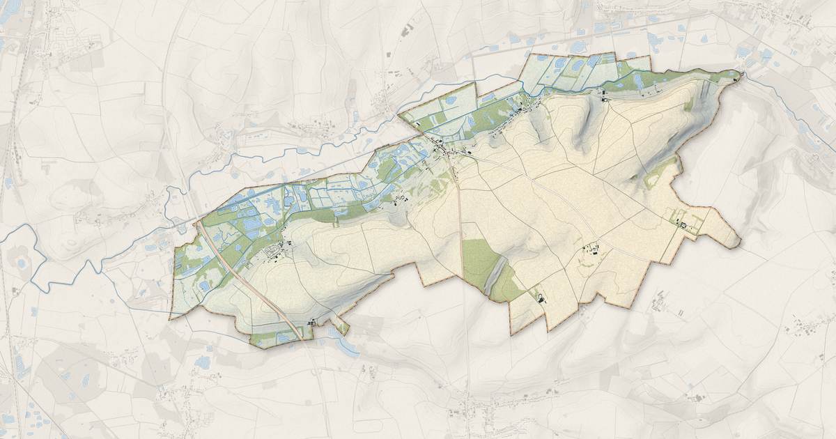 Portrait cartographique de Nampont : relief, eau, forêts, bâti et voies, calculés à partir des données de l'IGN