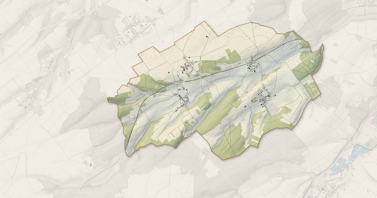 Portrait cartographique de Namps-Maisnil : relief, eau, forêts, bâti et voies, calculés à partir des données de l'IGN