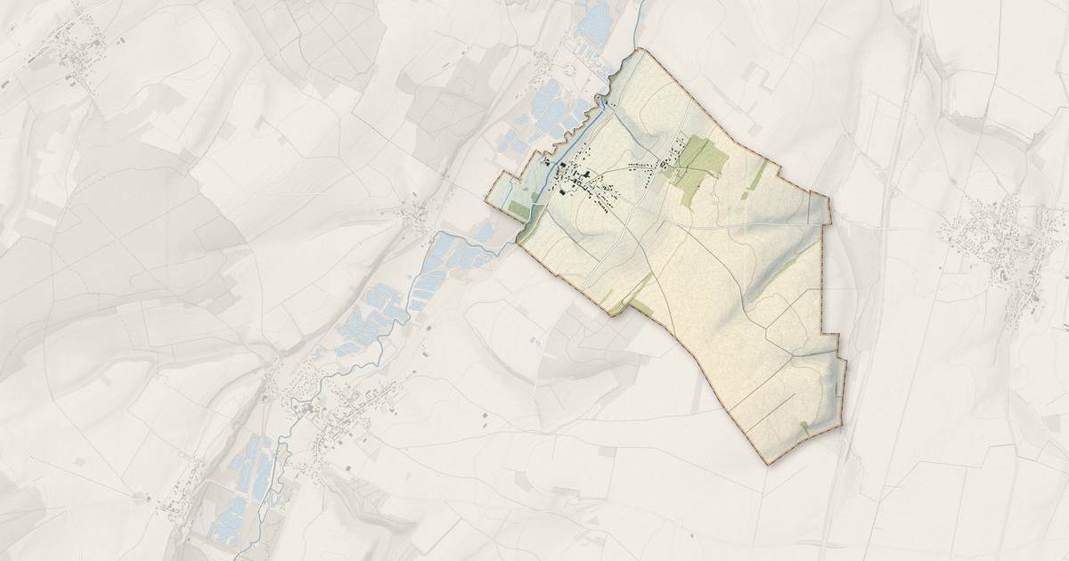 Portrait cartographique de Nampty : relief, eau, forêts, bâti et voies, calculés à partir des données de l'IGN