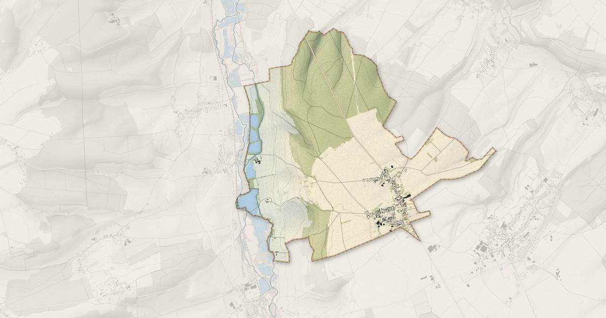 Portrait cartographique de Neuville-Coppegueule : relief, eau, forêts, bâti et voies, calculés à partir des données de l'IGN