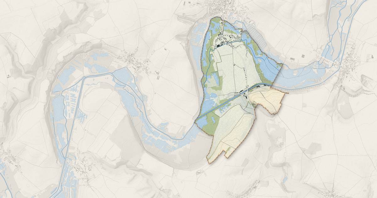 Portrait cartographique de La Neuville-lès-Bray : relief, eau, forêts, bâti et voies, calculés à partir des données de l'IGN