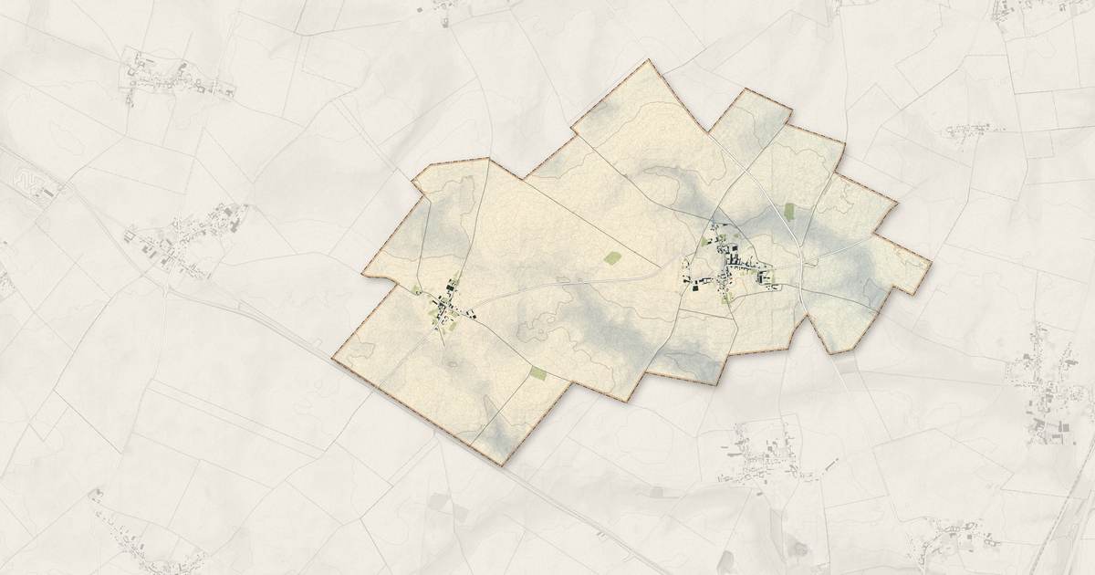 Portrait cartographique de Parvillers-le-Quesnoy : relief, eau, forêts, bâti et voies, calculés à partir des données de l'IGN