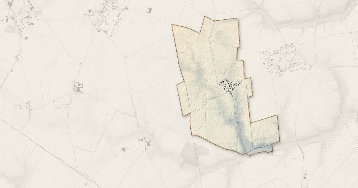 Portrait cartographique de Potte : relief, eau, forêts, bâti et voies, calculés à partir des données de l'IGN