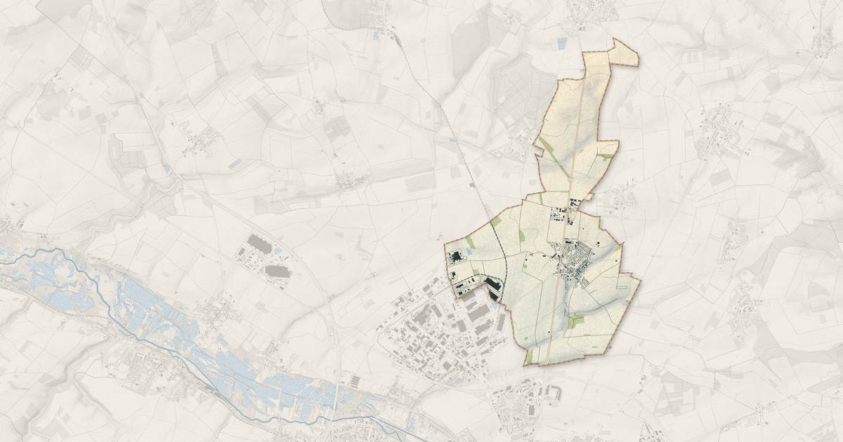 Portrait cartographique de Poulainville : relief, eau, forêts, bâti et voies, calculés à partir des données de l'IGN