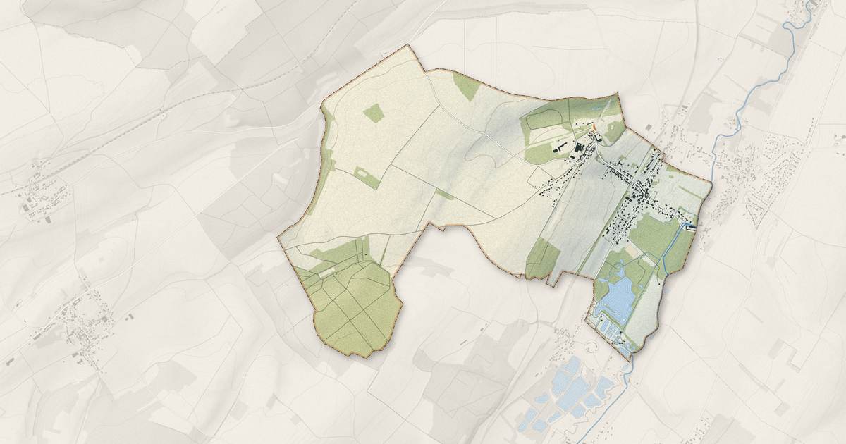Portrait cartographique de Prouzel : relief, eau, forêts, bâti et voies, calculés à partir des données de l'IGN