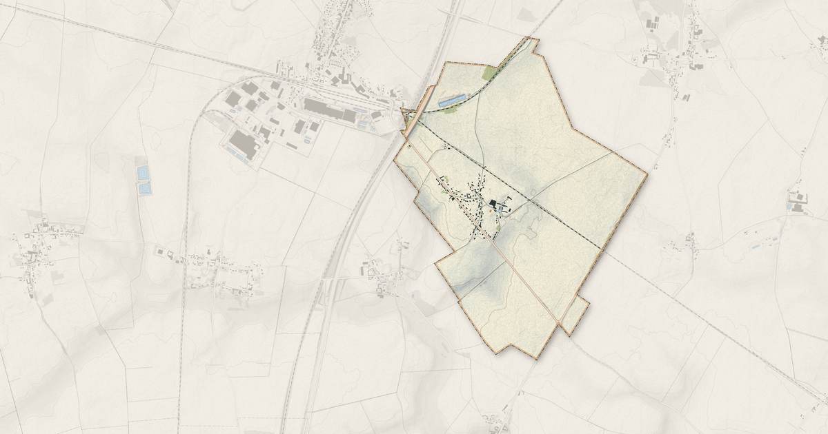 Portrait cartographique de Puzeaux : relief, eau, forêts, bâti et voies, calculés à partir des données de l'IGN