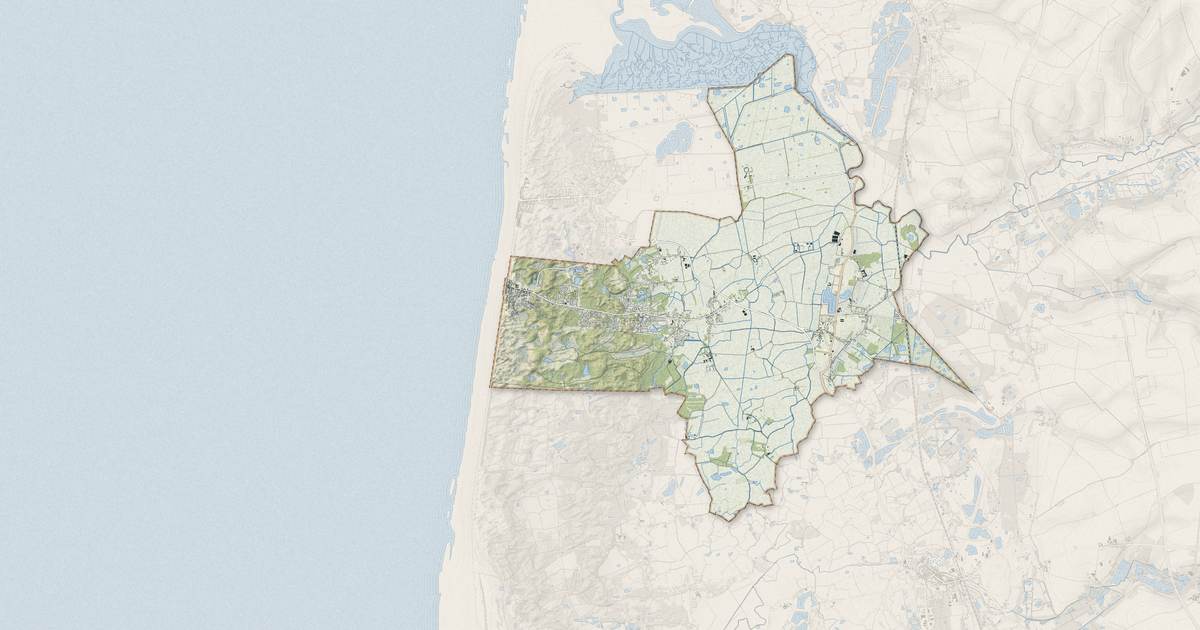 Portrait cartographique de Quend : relief, eau, forêts, bâti et voies, calculés à partir des données de l'IGN