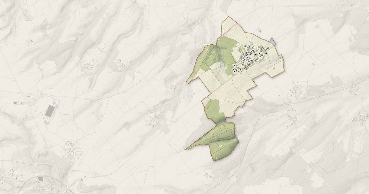 Portrait cartographique de Quevauvillers : relief, eau, forêts, bâti et voies, calculés à partir des données de l'IGN