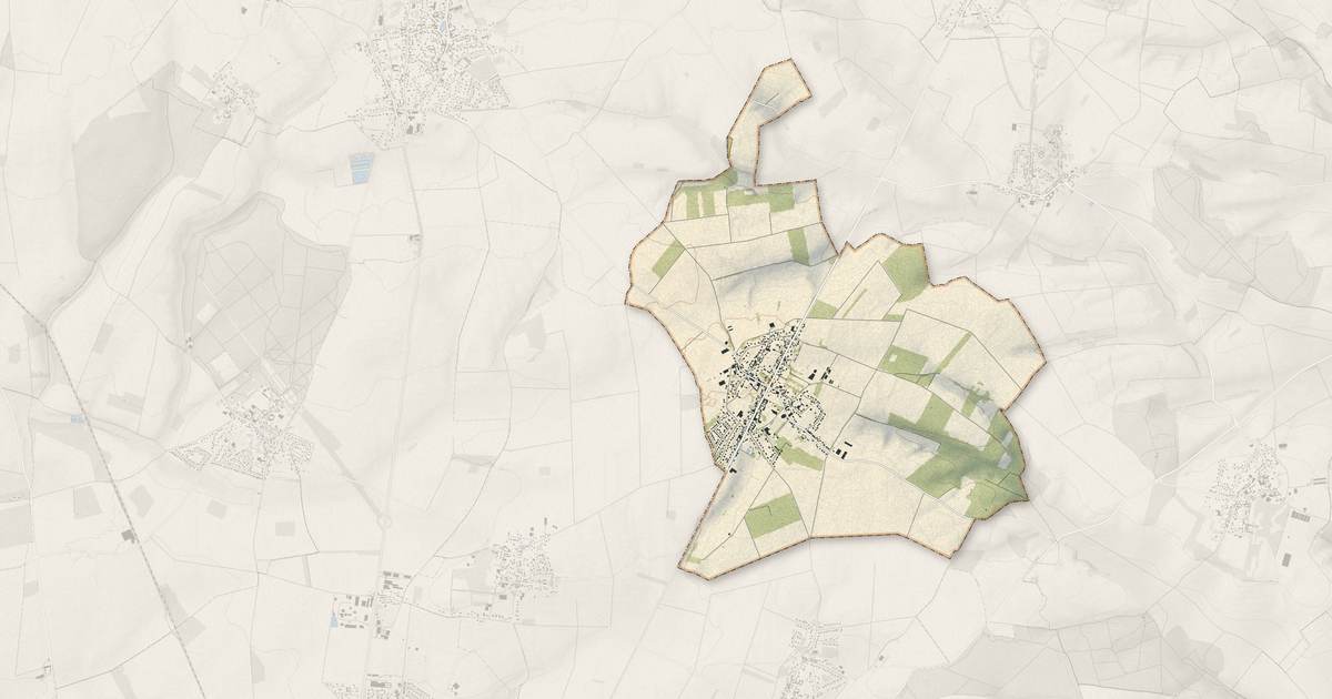 Portrait cartographique de Rainneville : relief, eau, forêts, bâti et voies, calculés à partir des données de l'IGN