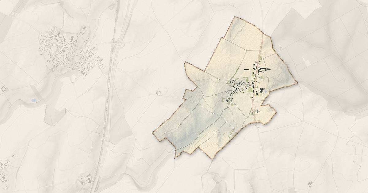 Portrait cartographique de Rancourt : relief, eau, forêts, bâti et voies, calculés à partir des données de l'IGN