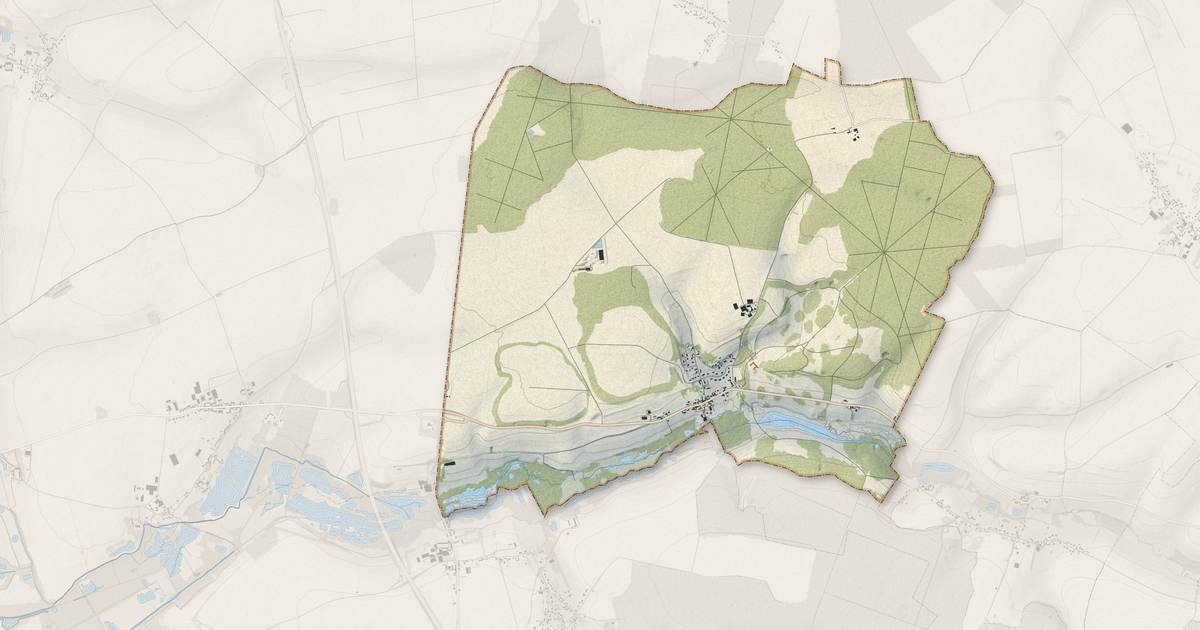 Portrait cartographique de Regnière-Écluse : relief, eau, forêts, bâti et voies, calculés à partir des données de l'IGN