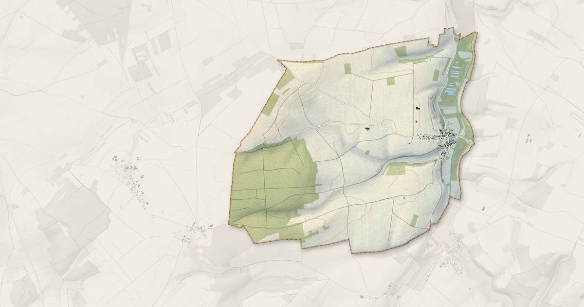 Portrait cartographique de Riencourt : relief, eau, forêts, bâti et voies, calculés à partir des données de l'IGN
