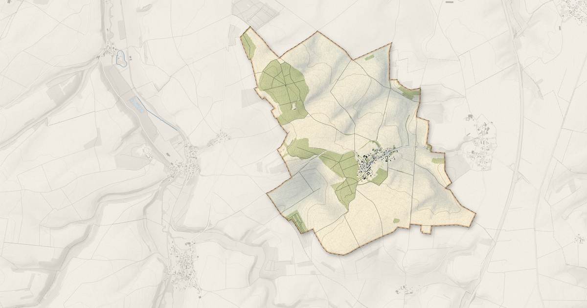 Portrait cartographique de Rogy : relief, eau, forêts, bâti et voies, calculés à partir des données de l'IGN