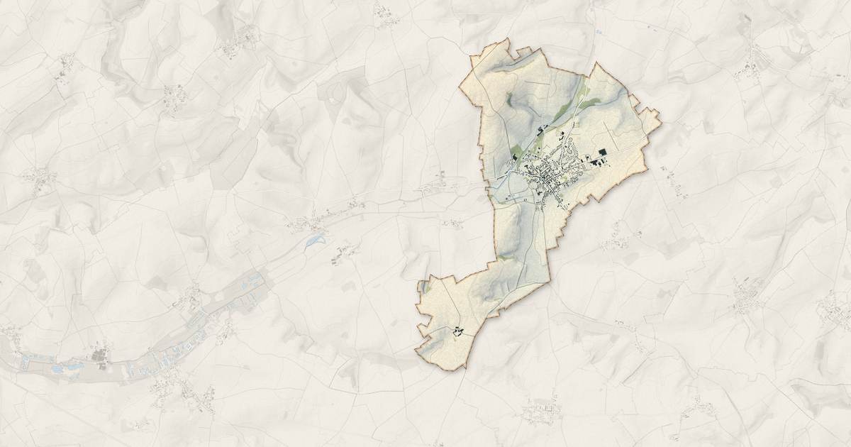 Portrait cartographique de Roisel : relief, eau, forêts, bâti et voies, calculés à partir des données de l'IGN