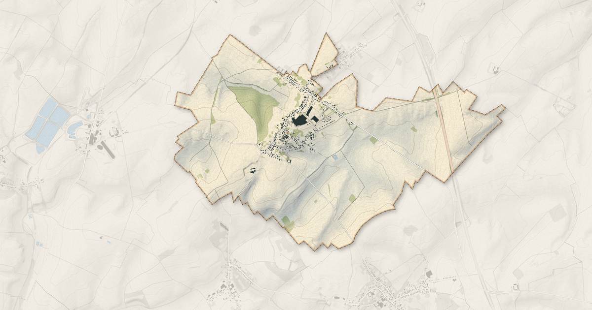 Portrait cartographique de Ronssoy : relief, eau, forêts, bâti et voies, calculés à partir des données de l'IGN