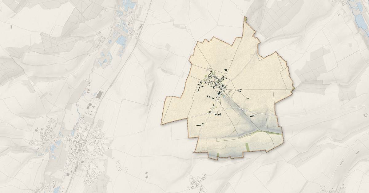 Portrait cartographique de Rouvrel : relief, eau, forêts, bâti et voies, calculés à partir des données de l'IGN