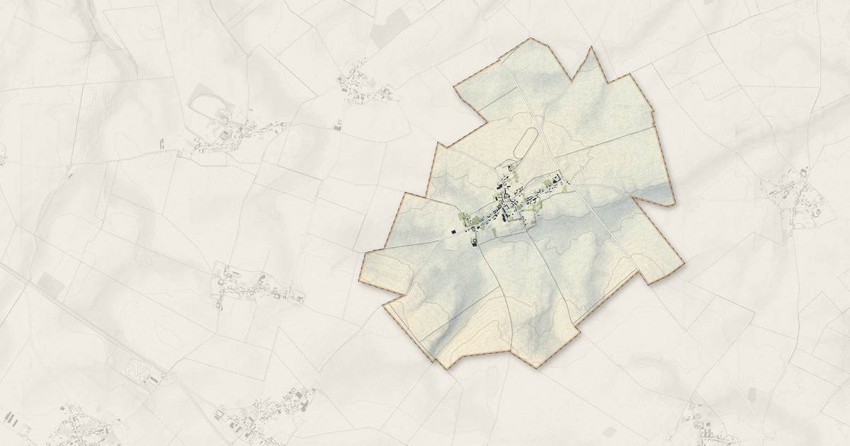 Portrait cartographique de Rouvroy-en-Santerre : relief, eau, forêts, bâti et voies, calculés à partir des données de l'IGN