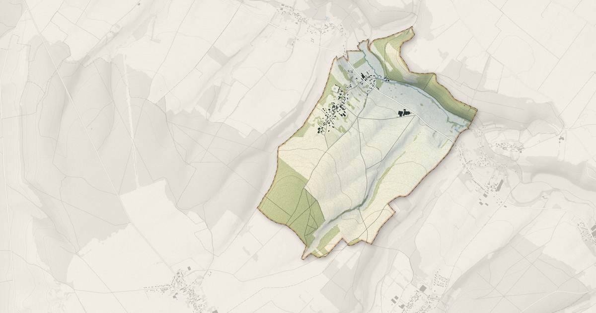Portrait cartographique de Saint-Aubin-Rivière : relief, eau, forêts, bâti et voies, calculés à partir des données de l'IGN