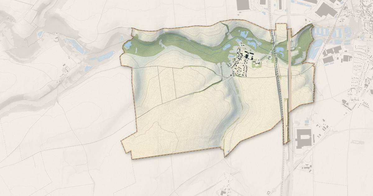 Portrait cartographique de Saint-Mard : relief, eau, forêts, bâti et voies, calculés à partir des données de l'IGN