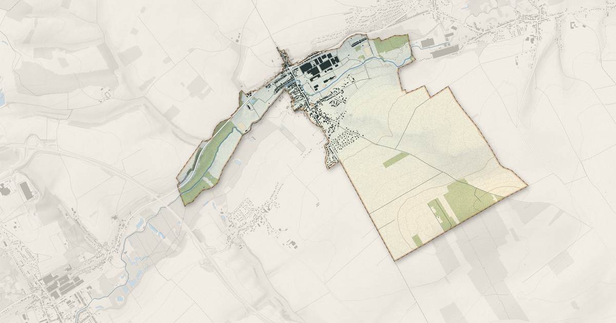 Portrait cartographique de Saint-Ouen : relief, eau, forêts, bâti et voies, calculés à partir des données de l'IGN