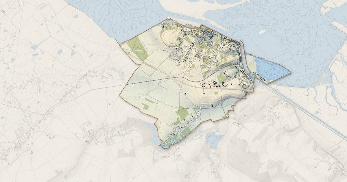 Portrait cartographique de Saint-Valery-sur-Somme : relief, eau, forêts, bâti et voies, calculés à partir des données de l'IGN