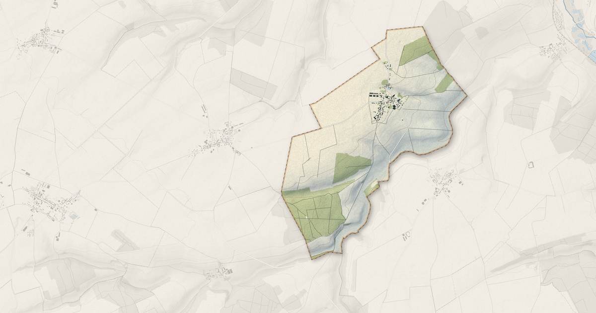 Portrait cartographique de Sauvillers-Mongival : relief, eau, forêts, bâti et voies, calculés à partir des données de l'IGN