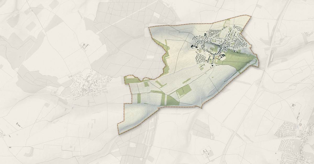 Portrait cartographique de Saveuse : relief, eau, forêts, bâti et voies, calculés à partir des données de l'IGN
