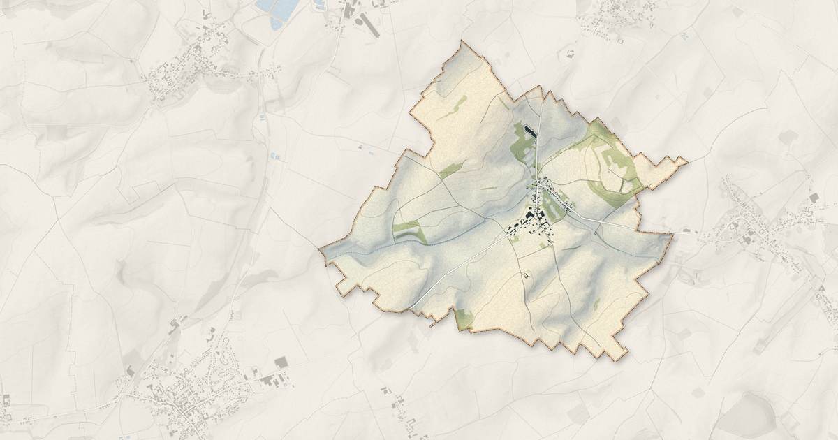 Portrait cartographique de Templeux-le-Guérard : relief, eau, forêts, bâti et voies, calculés à partir des données de l'IGN