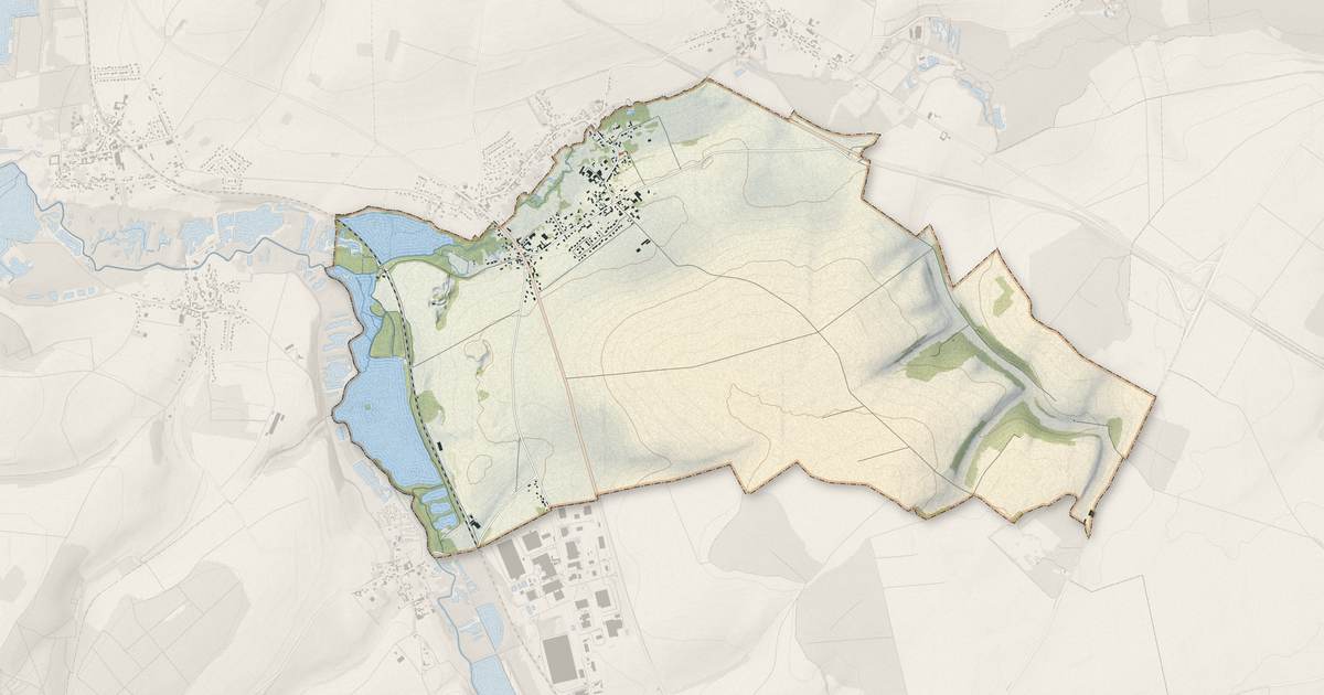 Portrait cartographique de Thennes : relief, eau, forêts, bâti et voies, calculés à partir des données de l'IGN