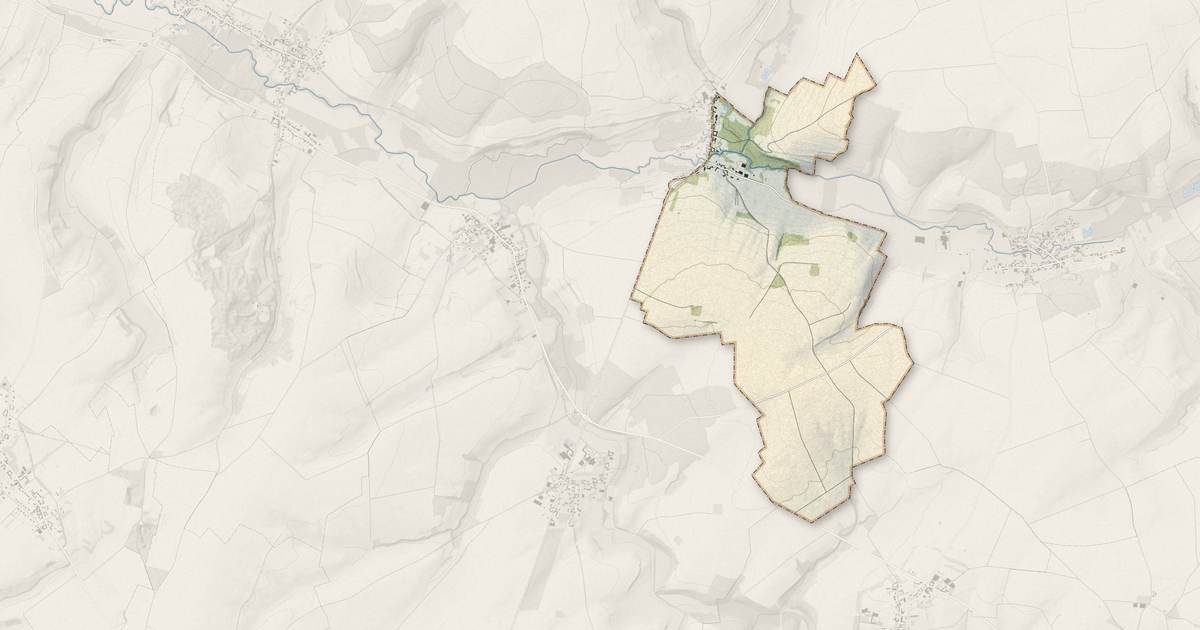 Portrait cartographique de Thièvres : relief, eau, forêts, bâti et voies, calculés à partir des données de l'IGN