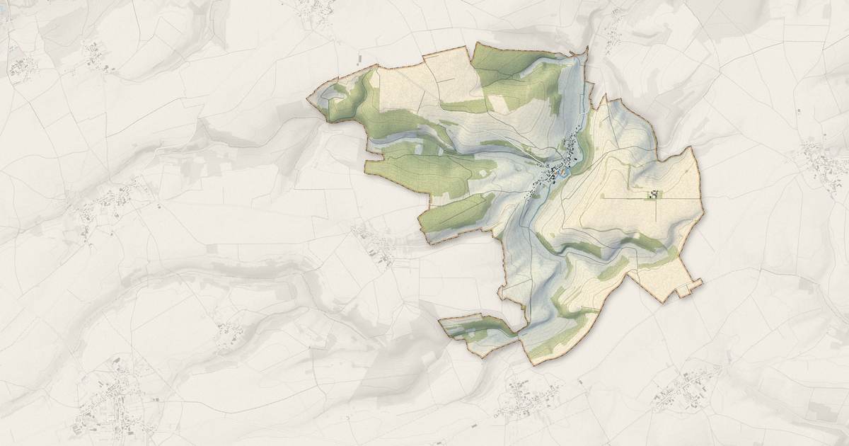 Portrait cartographique de Thoix : relief, eau, forêts, bâti et voies, calculés à partir des données de l'IGN