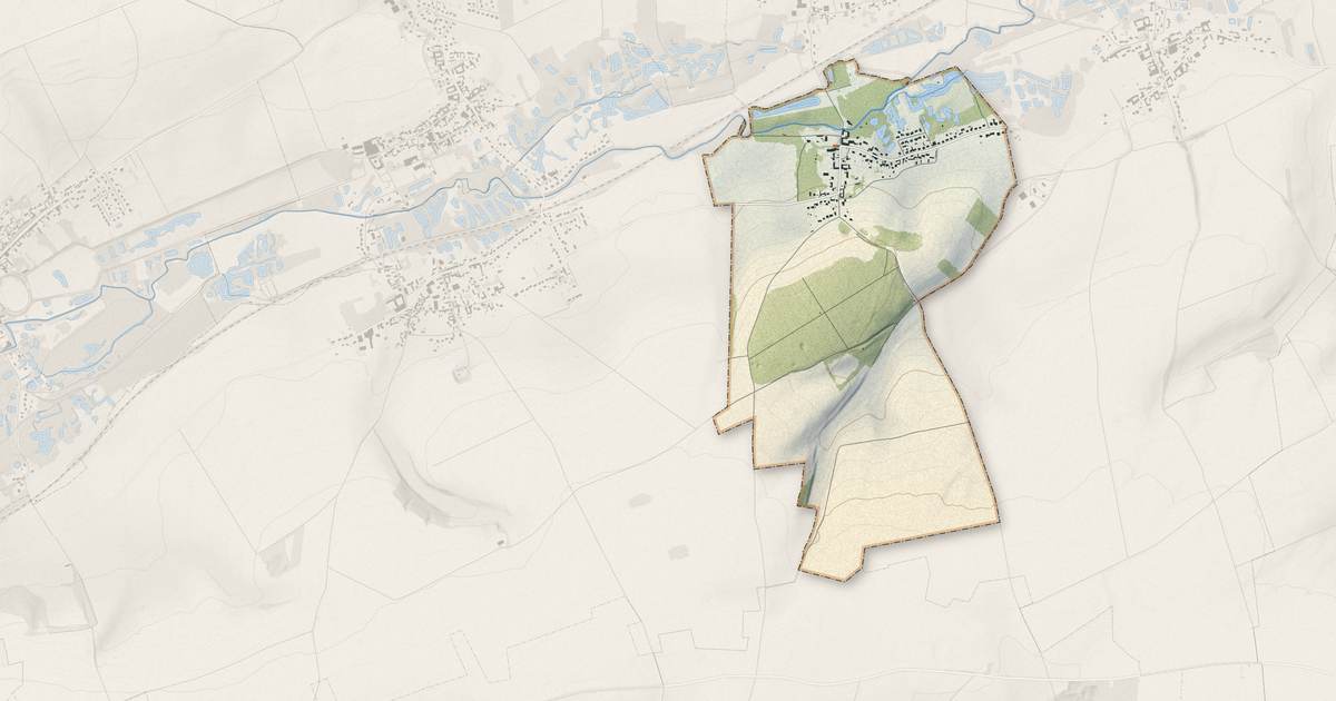 Portrait cartographique de Treux : relief, eau, forêts, bâti et voies, calculés à partir des données de l'IGN