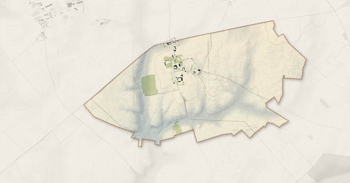 Portrait cartographique de Ugny-l'Équipée : relief, eau, forêts, bâti et voies, calculés à partir des données de l'IGN