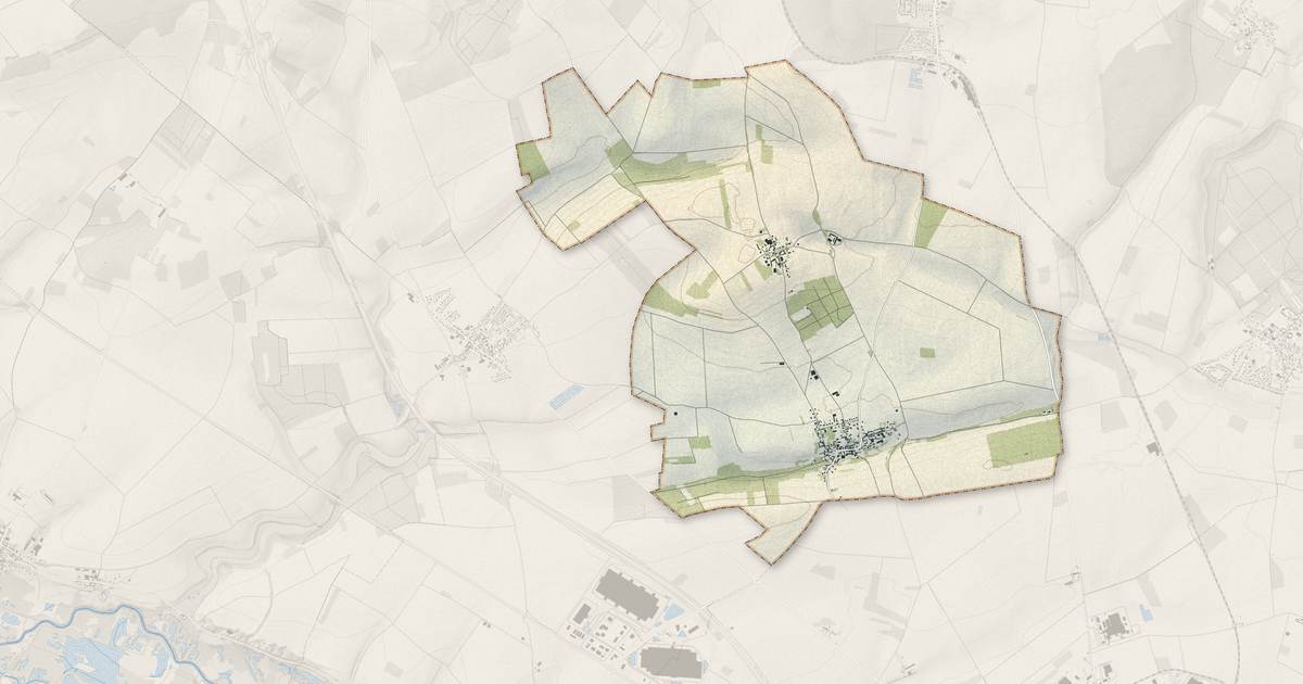 Portrait cartographique de Vaux-en-Amiénois : relief, eau, forêts, bâti et voies, calculés à partir des données de l'IGN