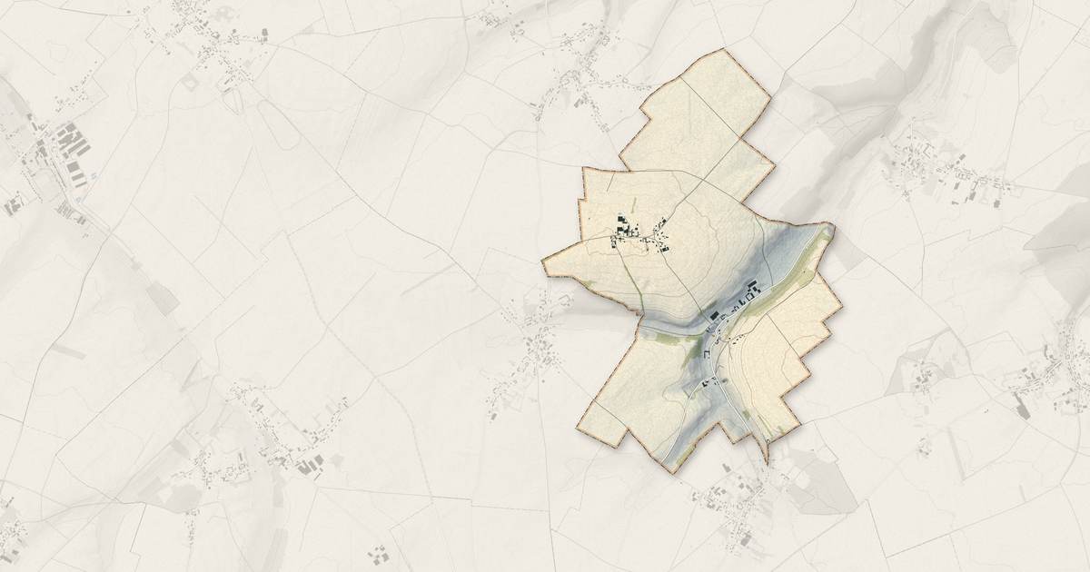 Portrait cartographique de Vaux-Marquenneville : relief, eau, forêts, bâti et voies, calculés à partir des données de l'IGN
