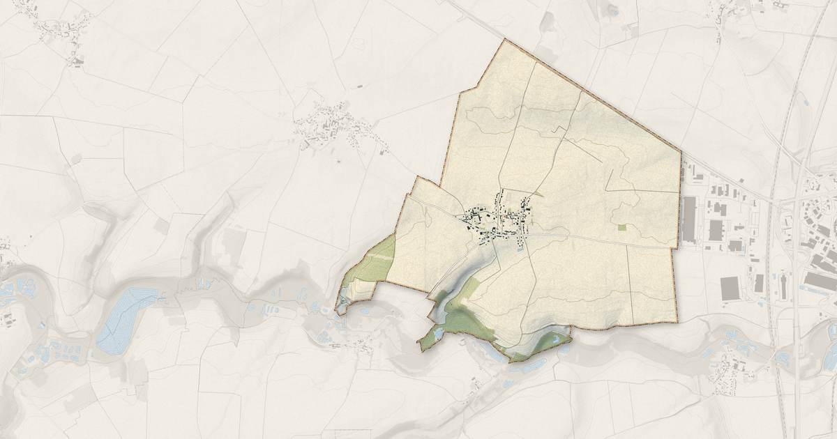 Portrait cartographique de Villers-lès-Roye : relief, eau, forêts, bâti et voies, calculés à partir des données de l'IGN