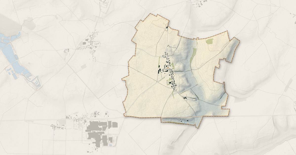 Portrait cartographique de Vraignes-en-Vermandois : relief, eau, forêts, bâti et voies, calculés à partir des données de l'IGN