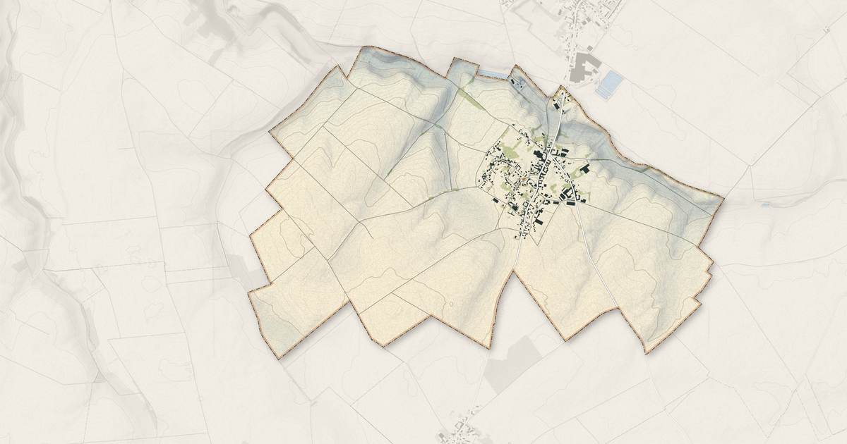 Portrait cartographique de Vrély : relief, eau, forêts, bâti et voies, calculés à partir des données de l'IGN
