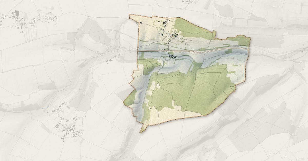 Portrait cartographique de Wiry-au-Mont : relief, eau, forêts, bâti et voies, calculés à partir des données de l'IGN