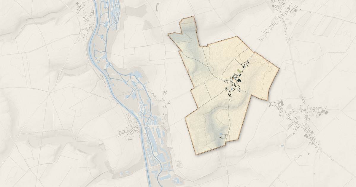 Portrait cartographique de Y : relief, eau, forêts, bâti et voies, calculés à partir des données de l'IGN